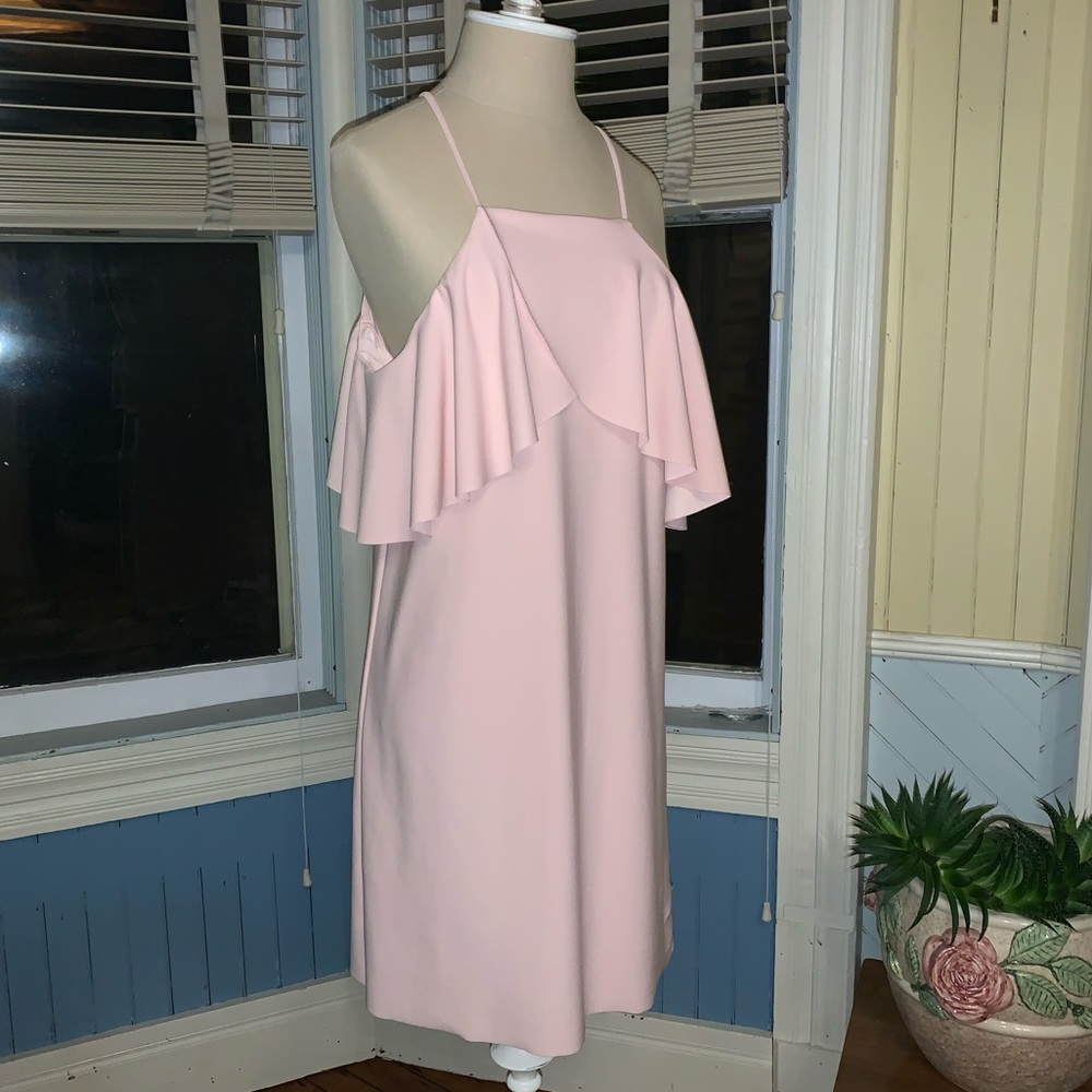 Zara blush pink dress cold shoulder π - Picture 5 of 16